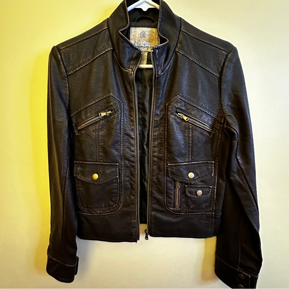 🐮 Cool Leather Looking Jacket with Stylish Pockets